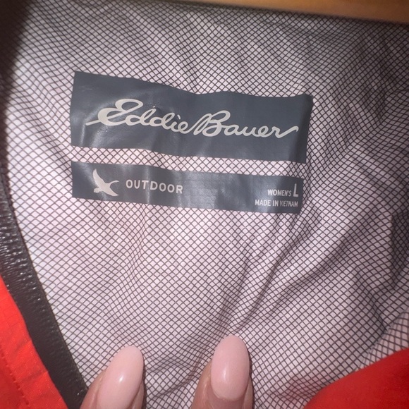 Eddie Bauer Orange Quilted Utility Jacket with Zipper - Picture 4 of 6